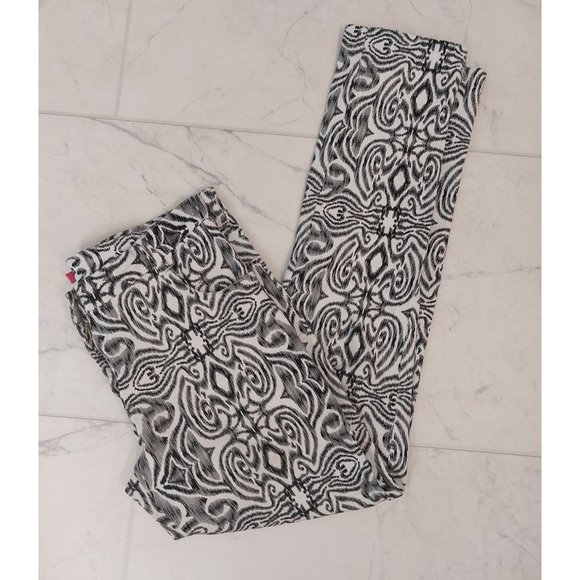Macbeth Collection by Margaret Joseph Black White Print Pants Women's Sz XS - Picture 3 of 13
